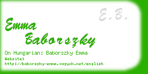 emma baborszky business card